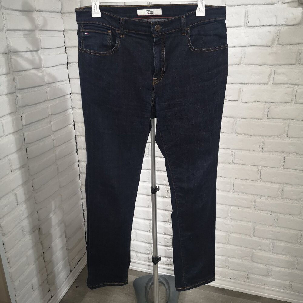 Tommy Hilfiger Men's Size 36/32 Dark Wash Slim Zipper & Button Closure Jeans